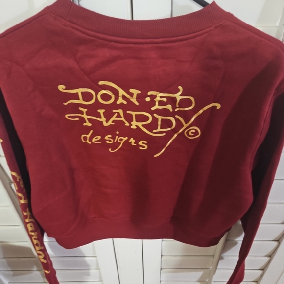 Ed Hardy Red Graphic Sweatshirt - Picture 2 of 4
